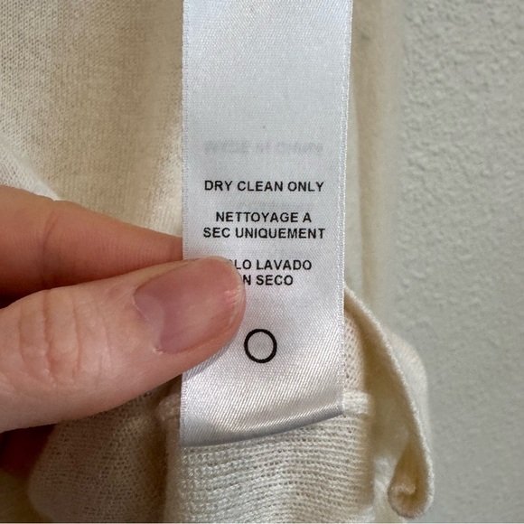 Frame Womens Medium 100% Cashmere Crew Neck Off White Casual Minimalist Sweater - Picture 5 of 11